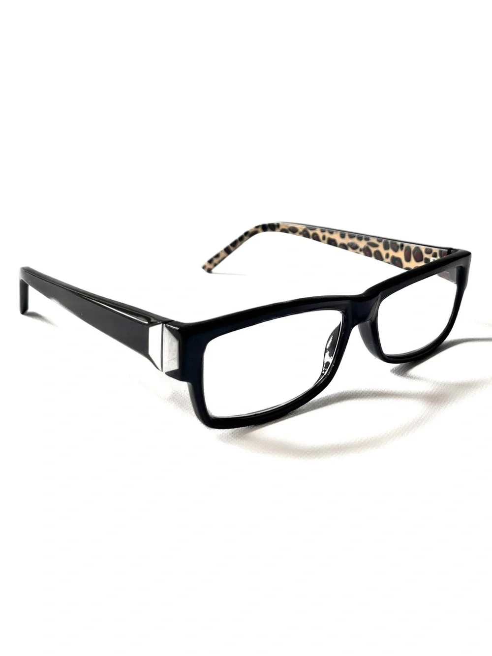 Retro Petite Fit Reading Glasses Skinny Rectangular Unisex Animal Leopard Mens